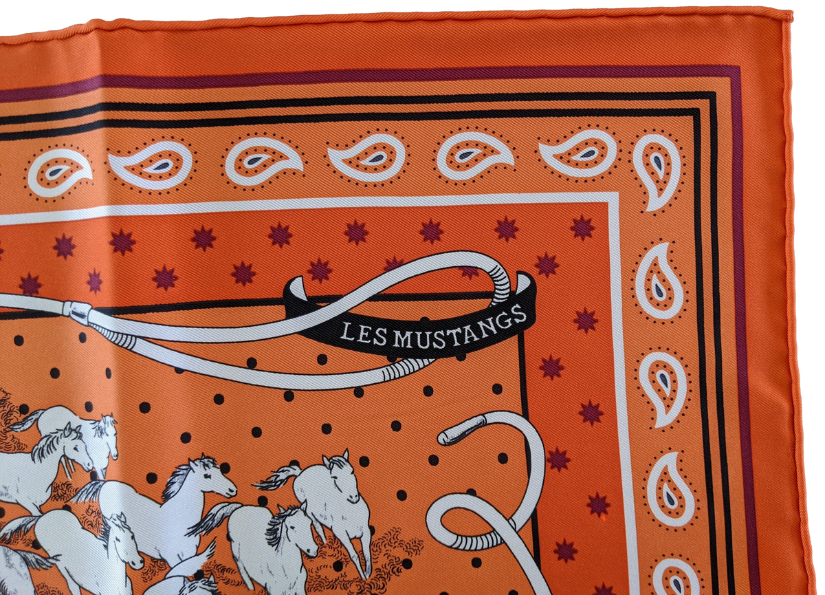 HERMES MUSTANGS [JUTTA19] by Robert Dallet Bandana 55 x 55 cm