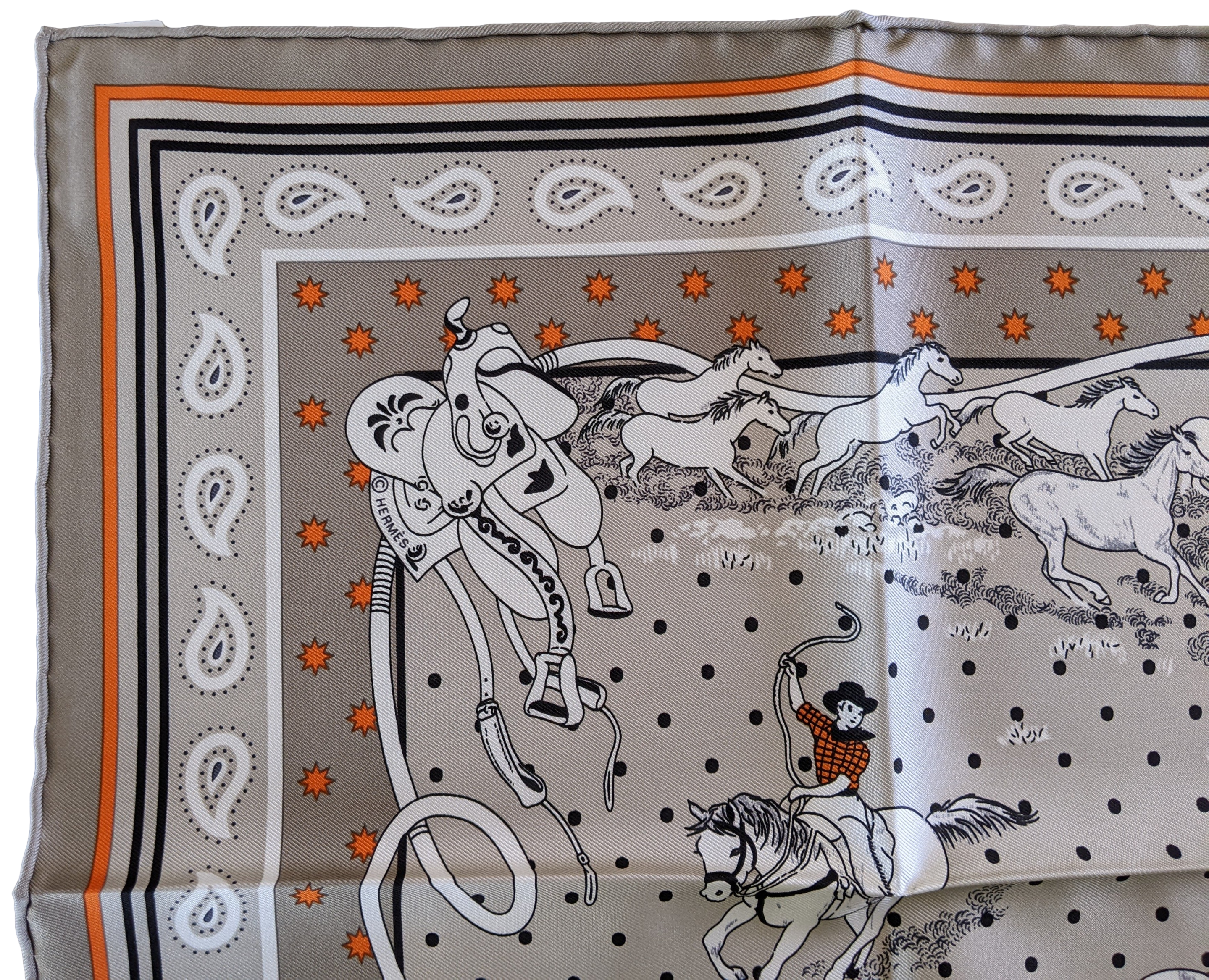 HERMES MUSTANGS [JUTTA18] by Robert Dallet Bandana 55 x 55 cm