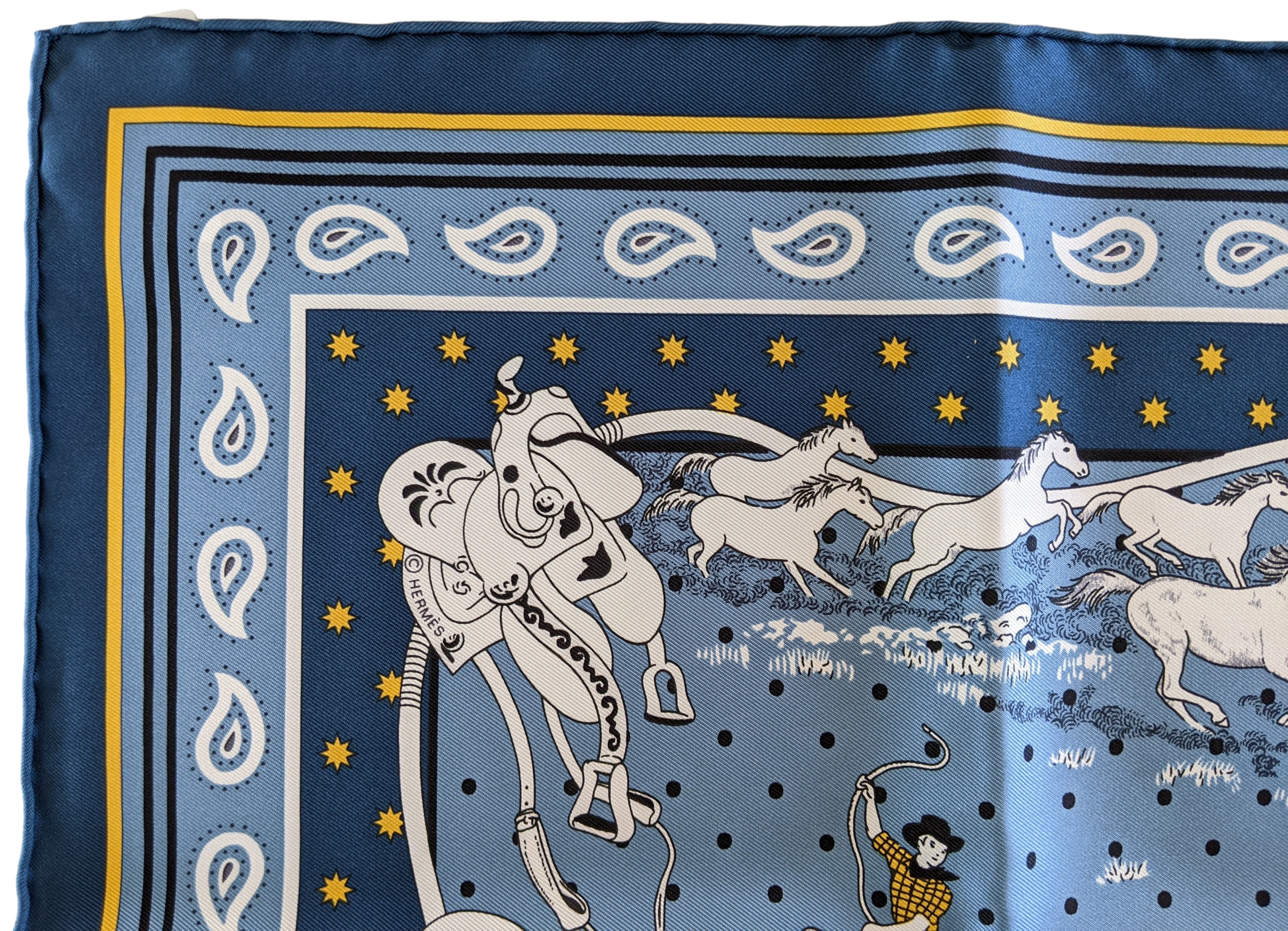 HERMES MUSTANGS [JUTTA20] by Robert Dallet Bandana 55 x 55 cm