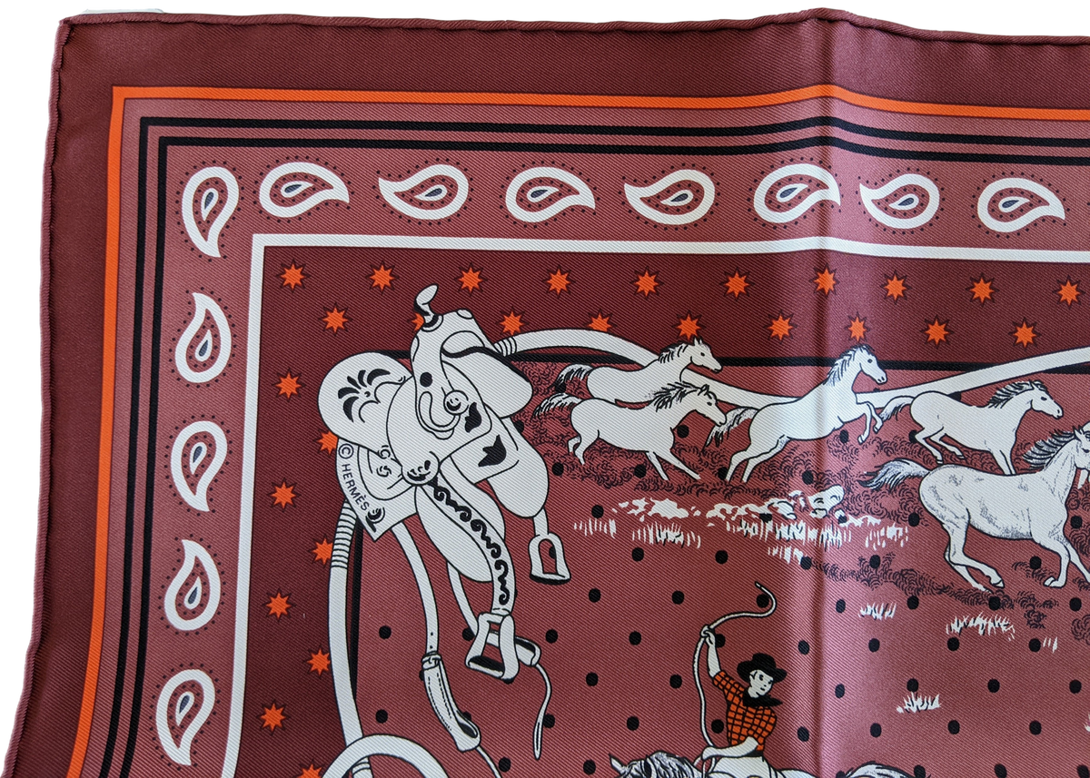 HERMES MUSTANGS [JUTTA21] by Robert Dallet Bandana 55 x 55 cm