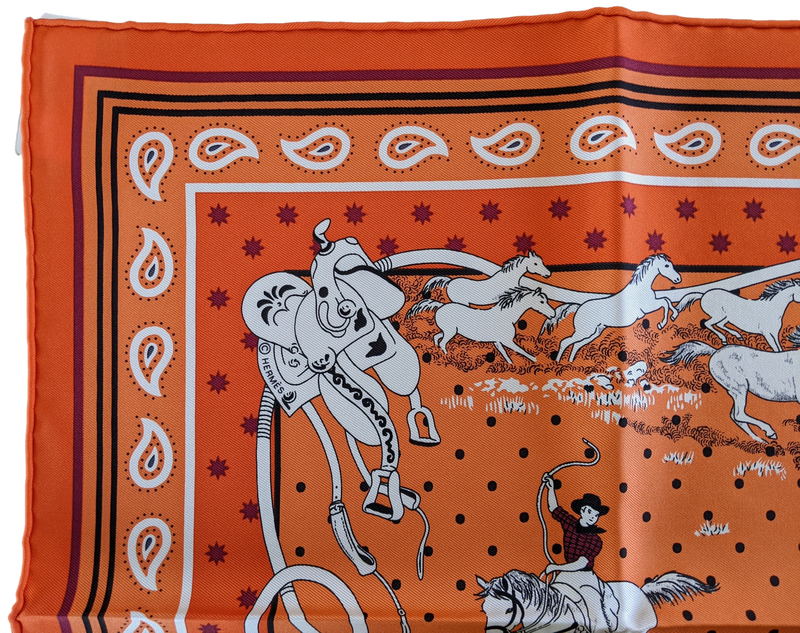 HERMES MUSTANGS [JUTTA19] by Robert Dallet Bandana 55 x 55 cm