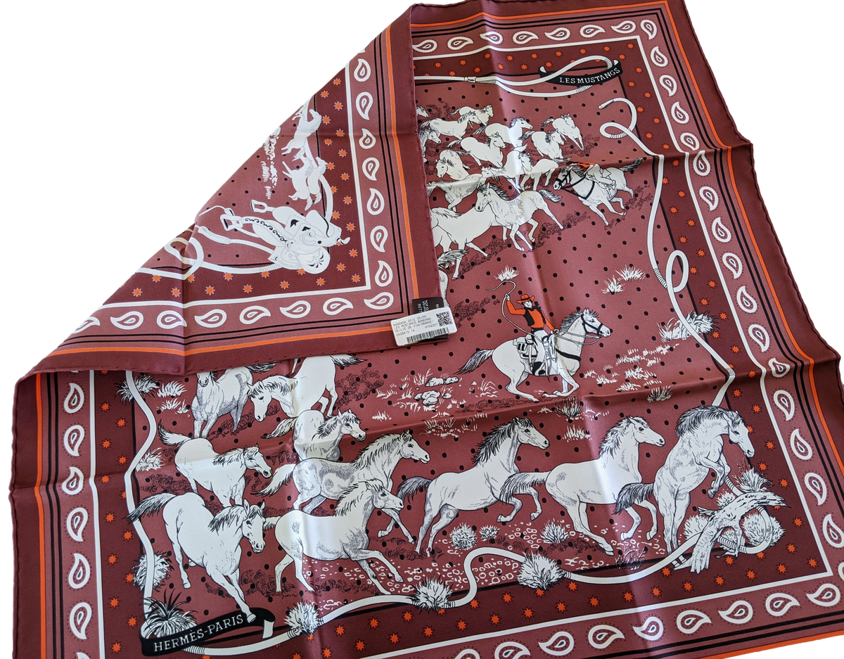 HERMES MUSTANGS [JUTTA21] by Robert Dallet Bandana 55 x 55 cm