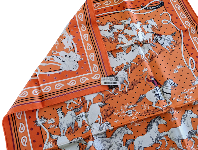 HERMES MUSTANGS [JUTTA19] by Robert Dallet Bandana 55 x 55 cm