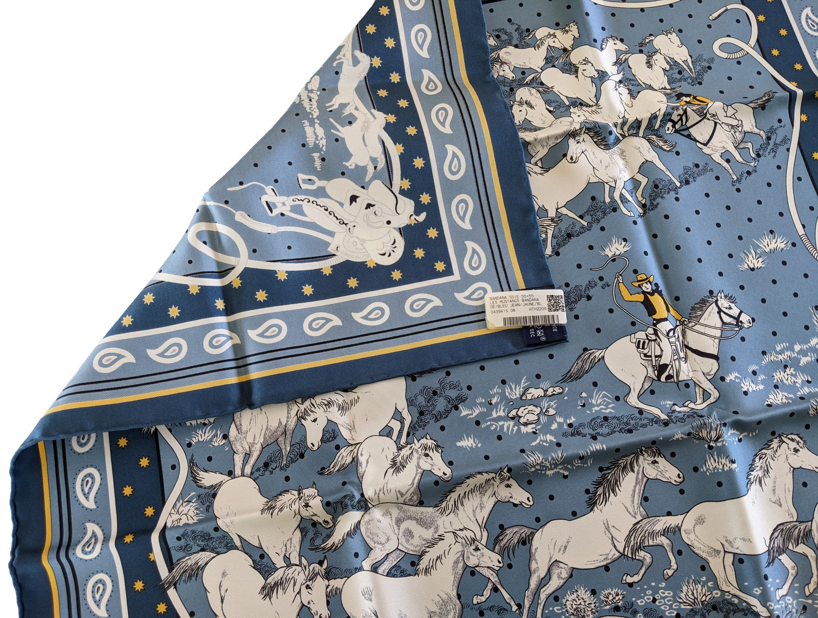 HERMES MUSTANGS [JUTTA20] by Robert Dallet Bandana 55 x 55 cm