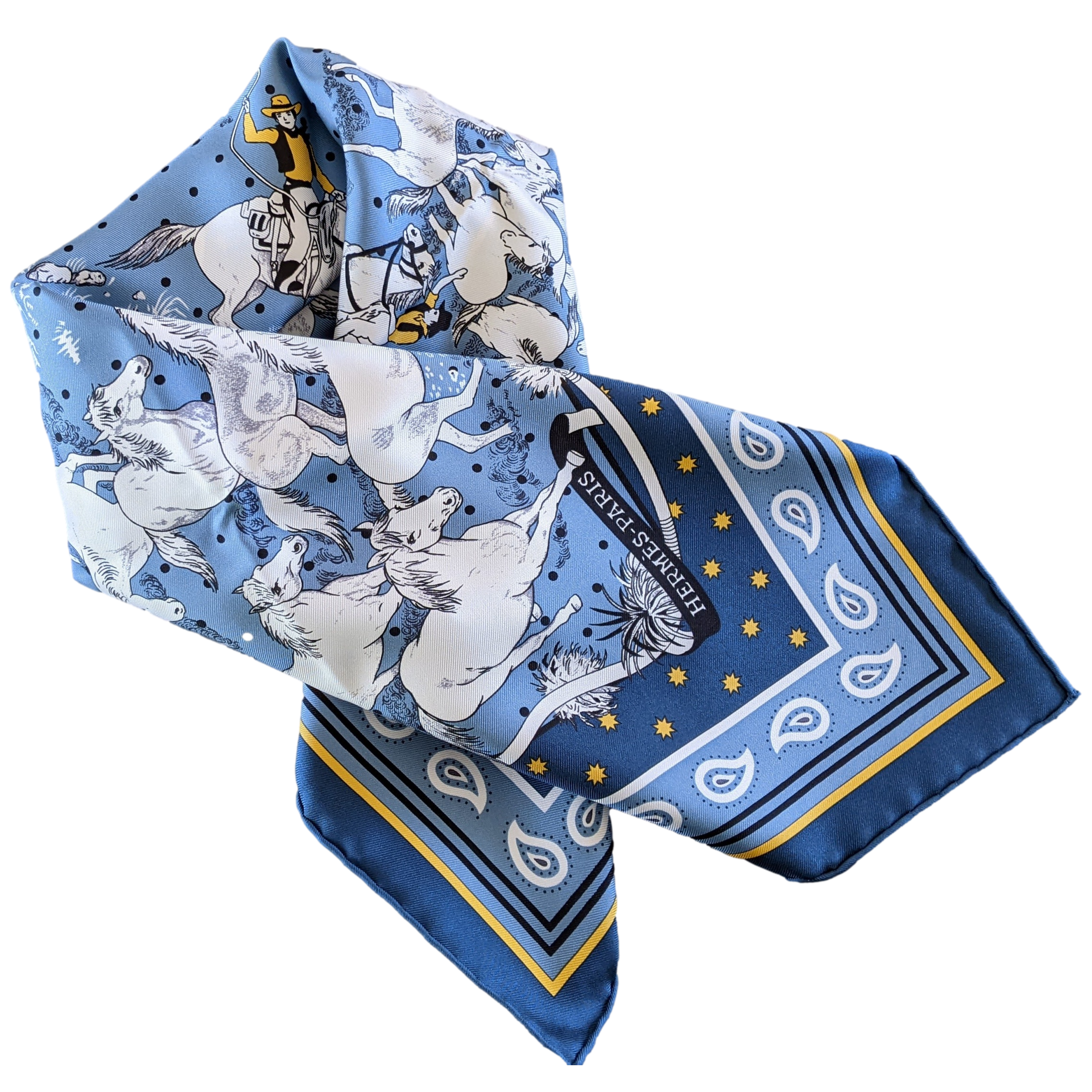 HERMES MUSTANGS [JUTTA20] by Robert Dallet Bandana 55 x 55 cm