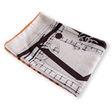 HERMES Unisex Natural/Orange Equestre 70% Cashmere Stole