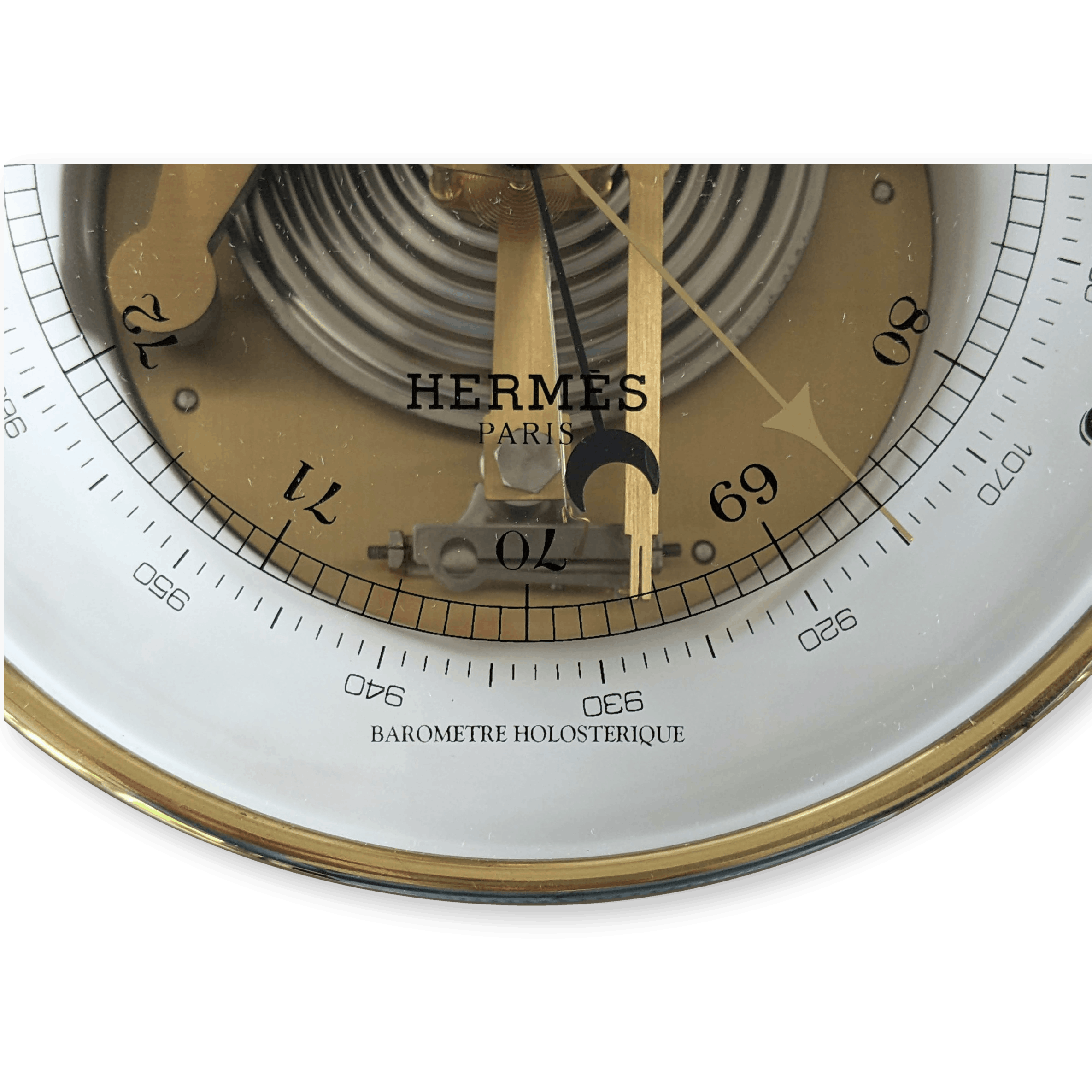 HERMES Paris by Naudet Dourde Luxury Orange Leather Holosteric Barometer