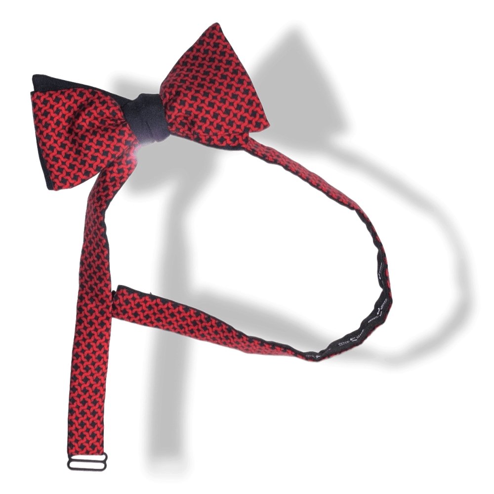 Hermes Navy Red LINKS Bow Tie Adjustable Size, New! - poupishop