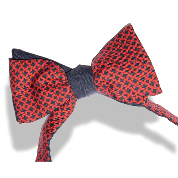 Hermes Navy Red LINKS Bow Tie Adjustable Size, New! - poupishop