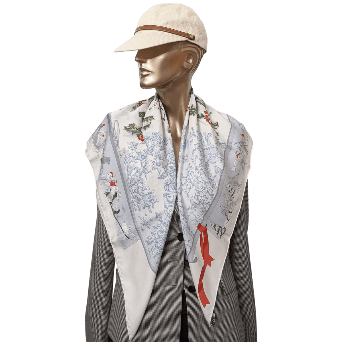 HERMES NEIGE D'ANTAN MEGEVE Specia Issue Twill Scarf 90 x 90 cm