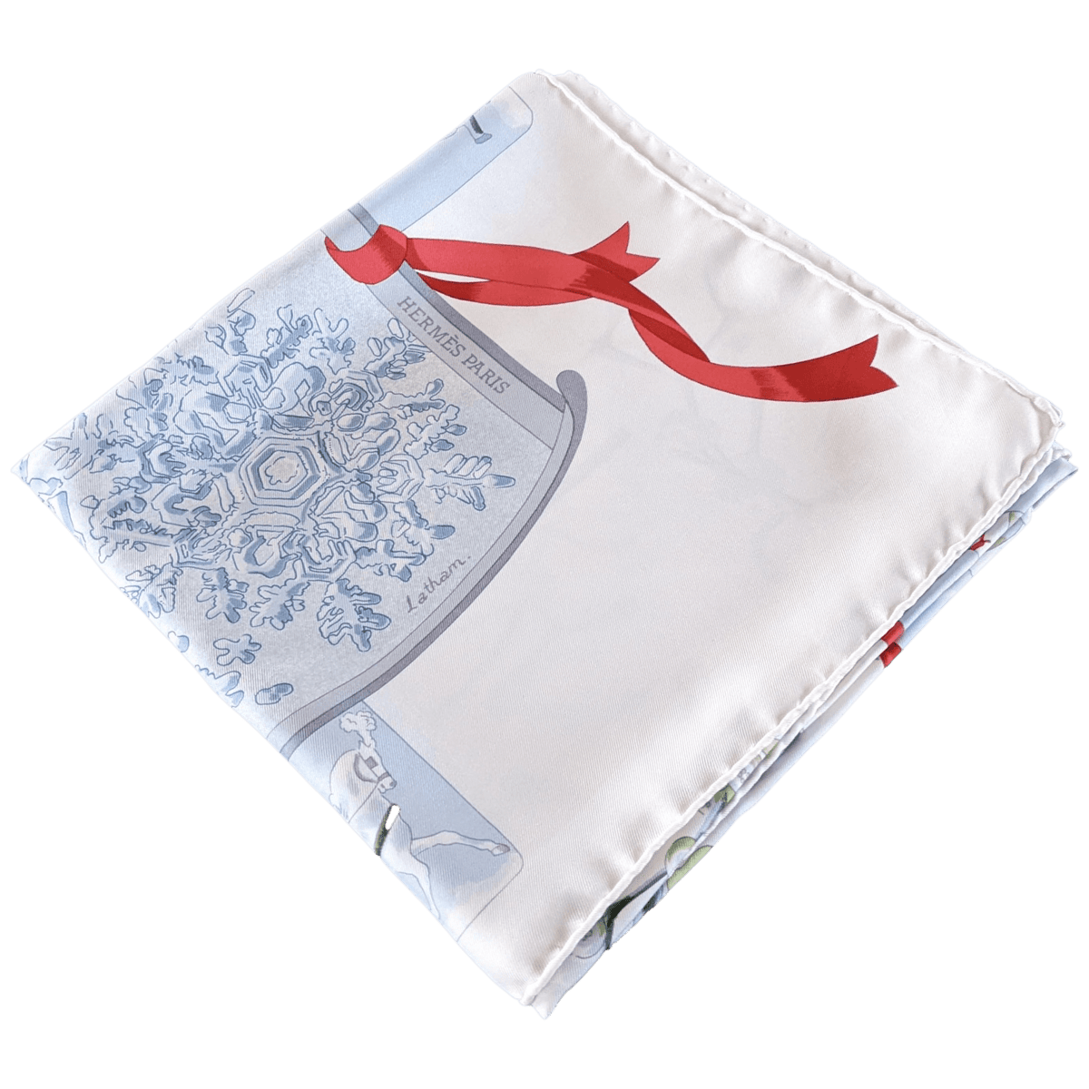 HERMES NEIGE D'ANTAN MEGEVE Specia Issue Twill Scarf 90 x 90 cm