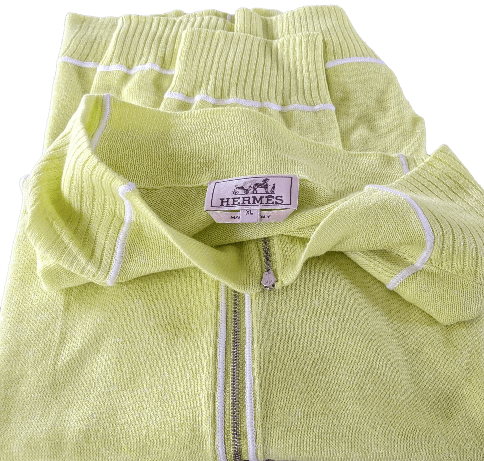 HERMES NEON Men's Cotton/Linen Cardigan SzXL