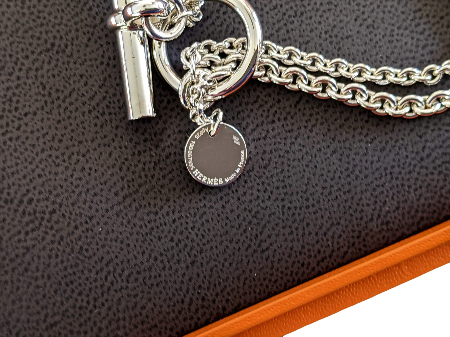 Hermes [B13] Argent/Argent Sautoir "New Farandole" Stering Silver Long Necklace