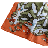 HERMES 2004 Green/Orange NOEL AU 24 FAUBOURG by Dimitri Rybaltchenko Twill Silk Carre 90 x 90 cm
