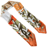 HERMES 2004 Green/Orange NOEL AU 24 FAUBOURG by Dimitri Rybaltchenko Twill Silk Carre 90 x 90 cm