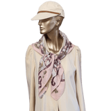 HERMES Noel au Faubourg 24 Pink Cashmere Scarf 90