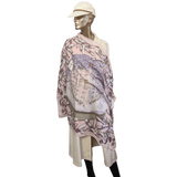 HERMES Noel au Faubourg 24 Pink Cashmere Scarf 90