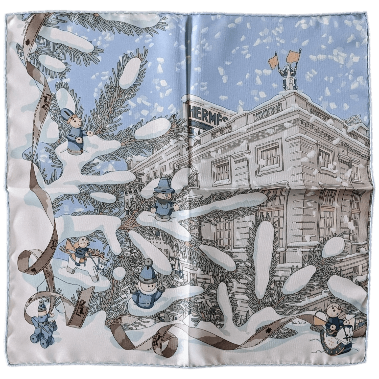 HERMES Noel au 24 Faubourg Twill Gavroche 45 x 45 cm