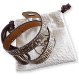 HERMES Ombre Lizard Kelly Double Tour Unisex Bracelet Sz XS