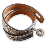 HERMES Ombre Lizard Kelly Double Tour Unisex Bracelet Sz XS