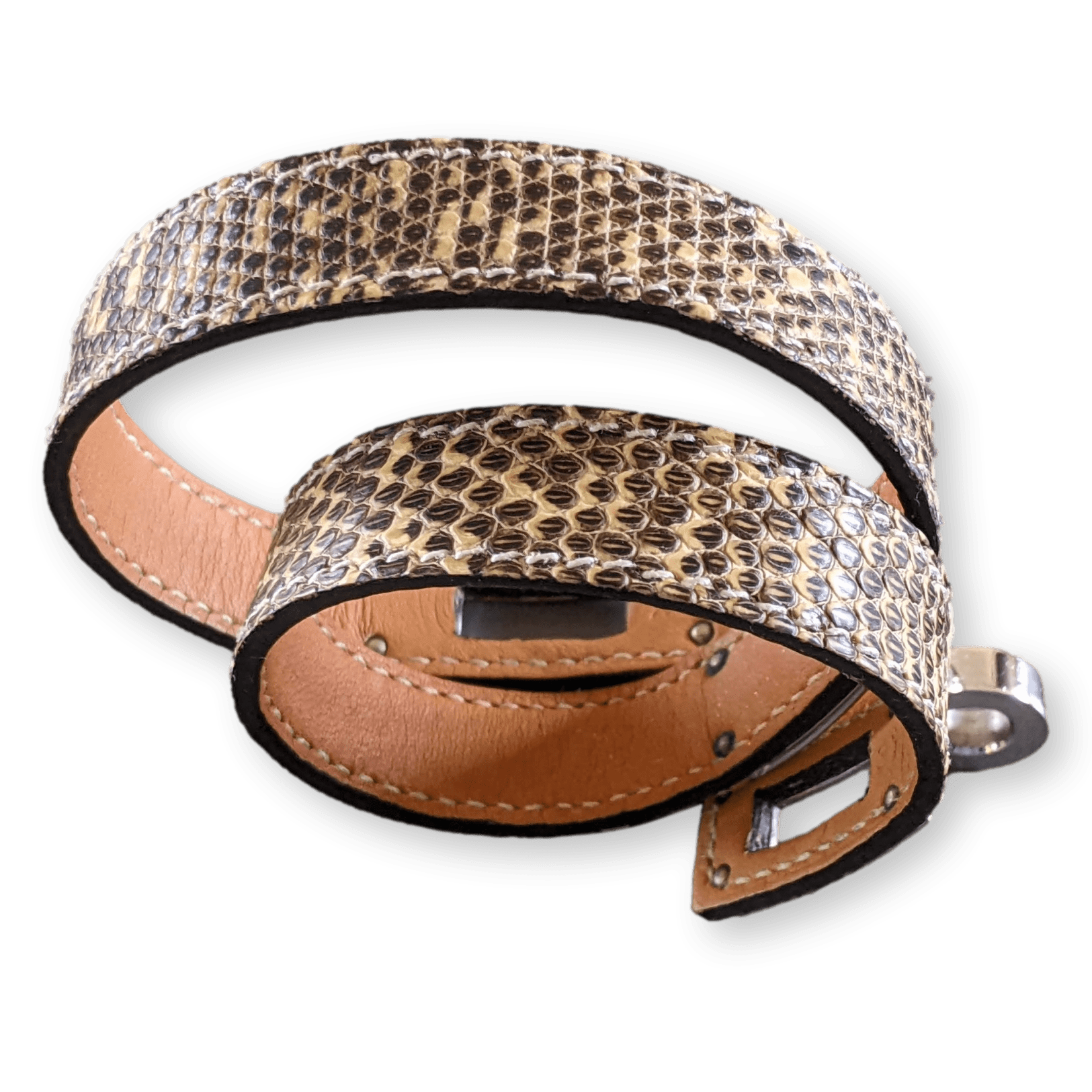 HERMES Ombre Lizard Kelly Double Tour Unisex Bracelet Sz XS