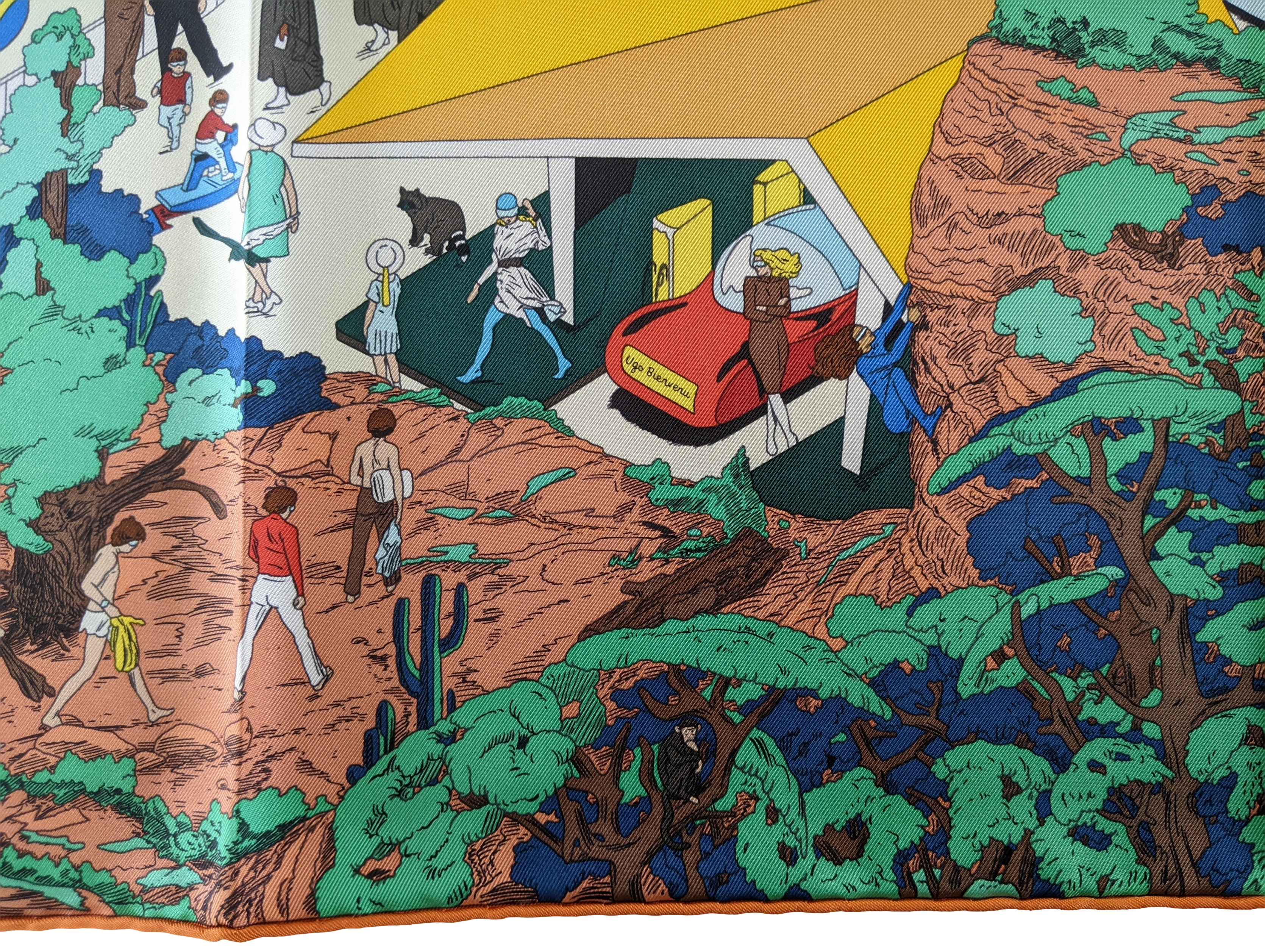 Hermes On the Beach by Ugo Bienvenu Twill Silk Carre 90cm BNWTIB