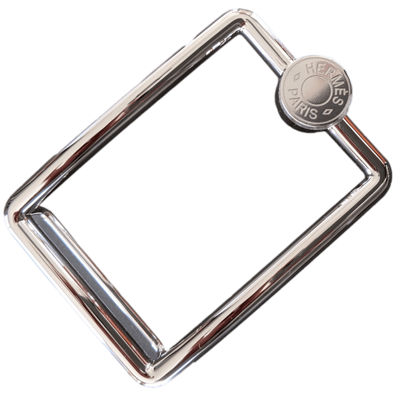 HERMES OSCAR Silver and Palladium Belt Buckle 38 mm