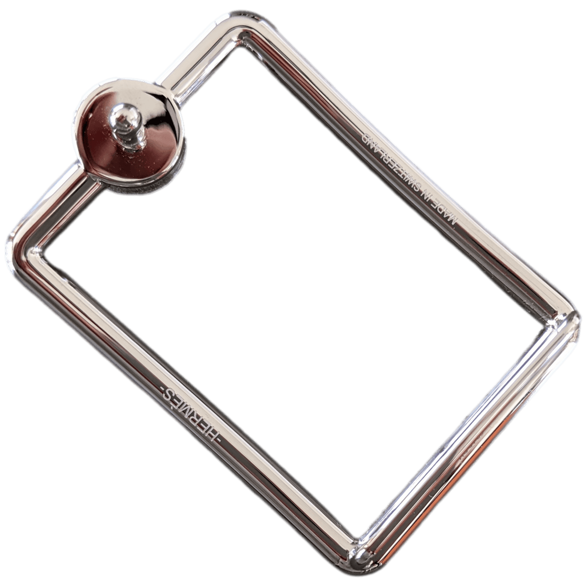 HERMES OSCAR Silver and Palladium Belt Buckle 38 mm