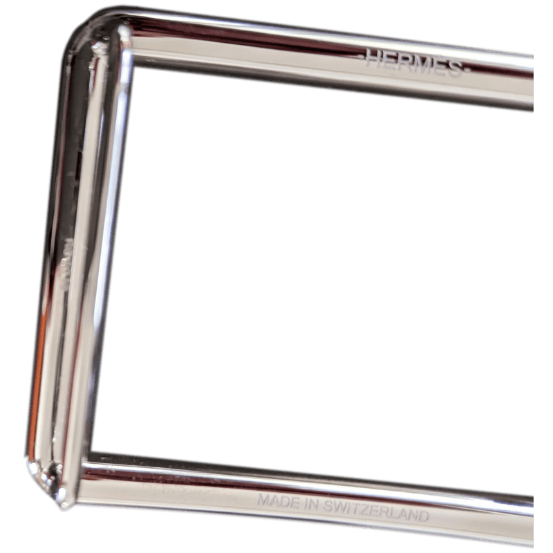 HERMES OSCAR Silver and Palladium Belt Buckle 38 mm, New!