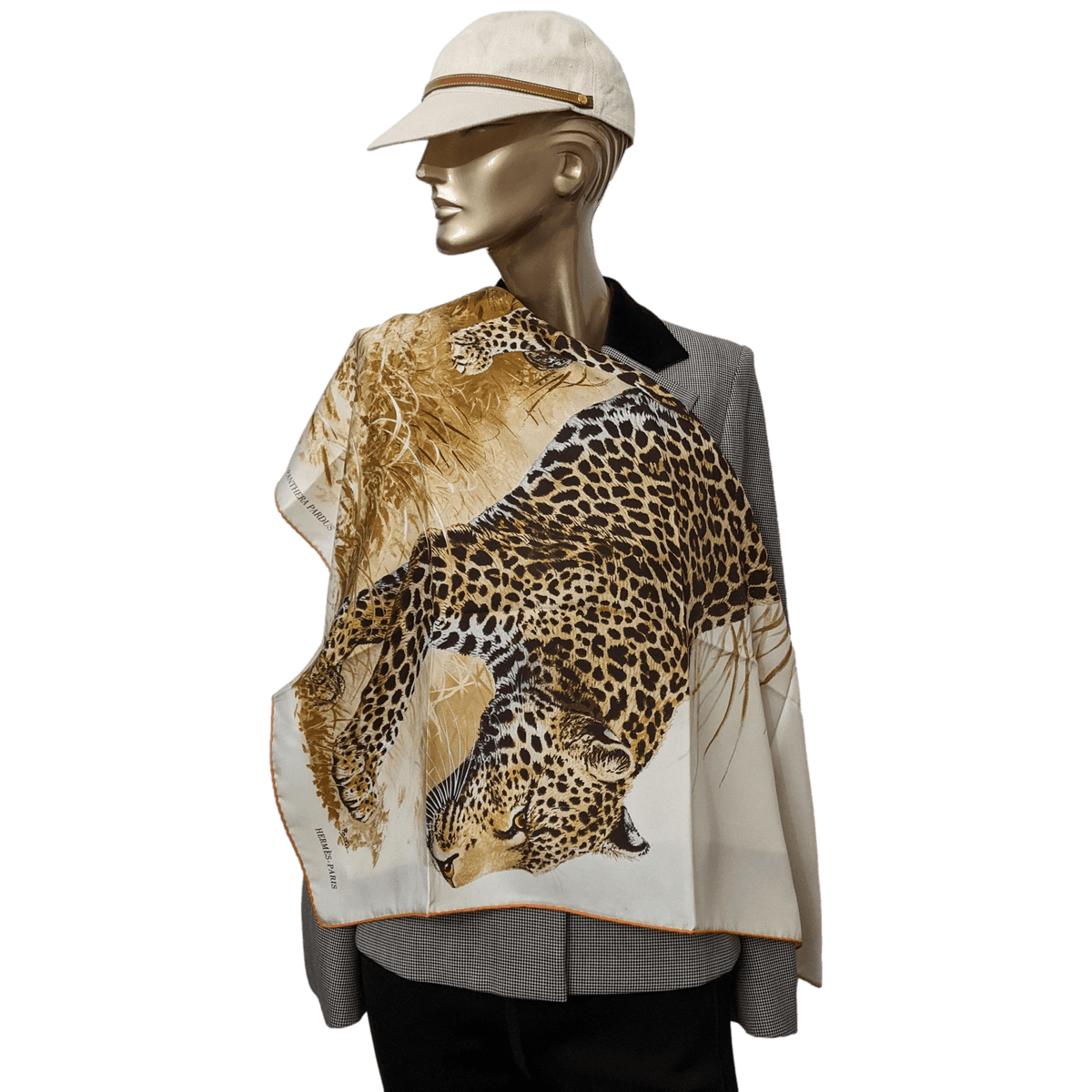 HERMES PANTHERA PARDUS 2016 Orange/White by Robert Dallet Twill 90 x 90 cm, Box!
