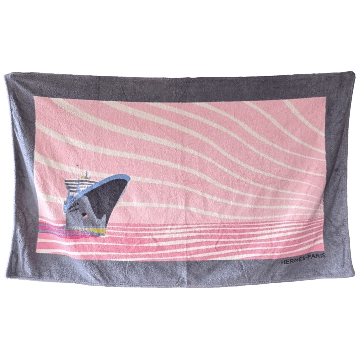 HERMES Paquebot Cruise Rose Terry Beach Towel 90 x 150 cm