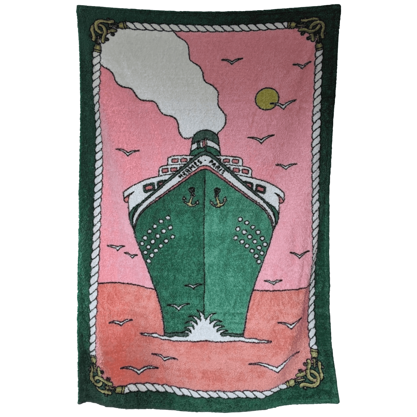 HERMES Paquebot Tapis de Plage Terry Beach Towel 90 x 150 cm