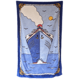 HERMES Blue Cruise Paquebot Ship Terry Towel 90 x 150 cm