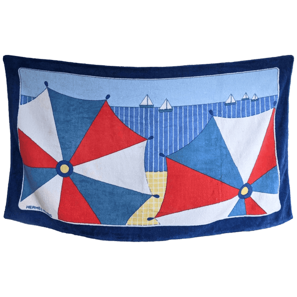 HERMES Plage PARASOLS Terry Cotton Beach Towel 90 x 150 cm 
