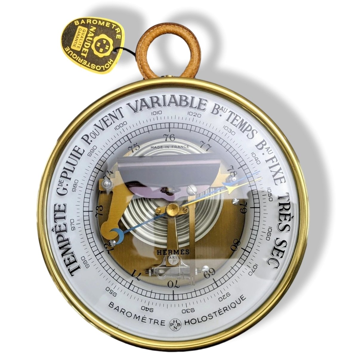 HERMES Paris by Naudet - Dourde Luxury Pecari Holosteric Barometer 16,5 cm NWT, Rare!. - poupishop