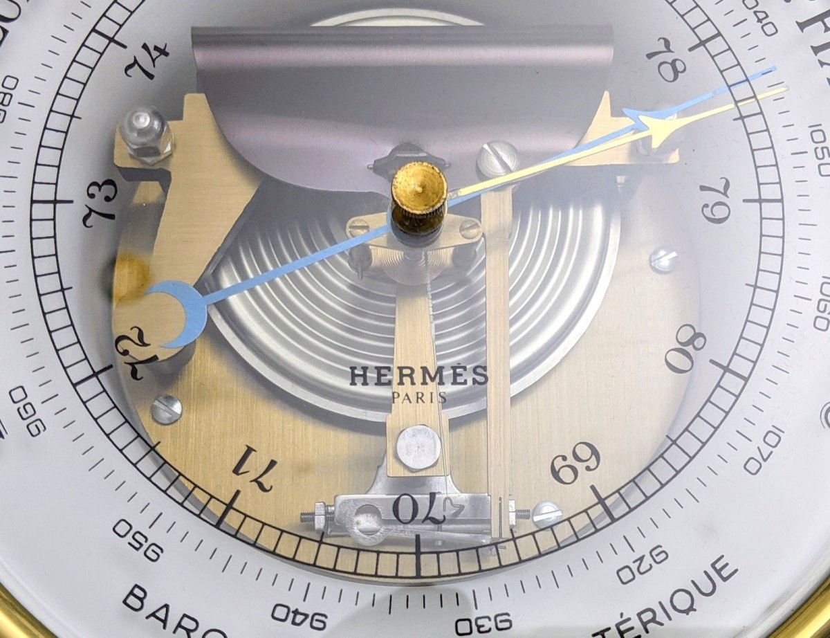 HERMES Paris by Naudet - Dourde Luxury Pecari Holosteric Barometer 16,5 cm NWT, Rare!. - poupishop