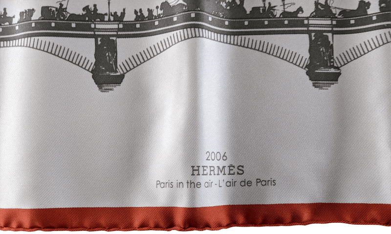 HERMES PARIS IN THE AIR - PONT DE PARIS 2006 Special Issue Twill Gavroche 45 x 45 cm