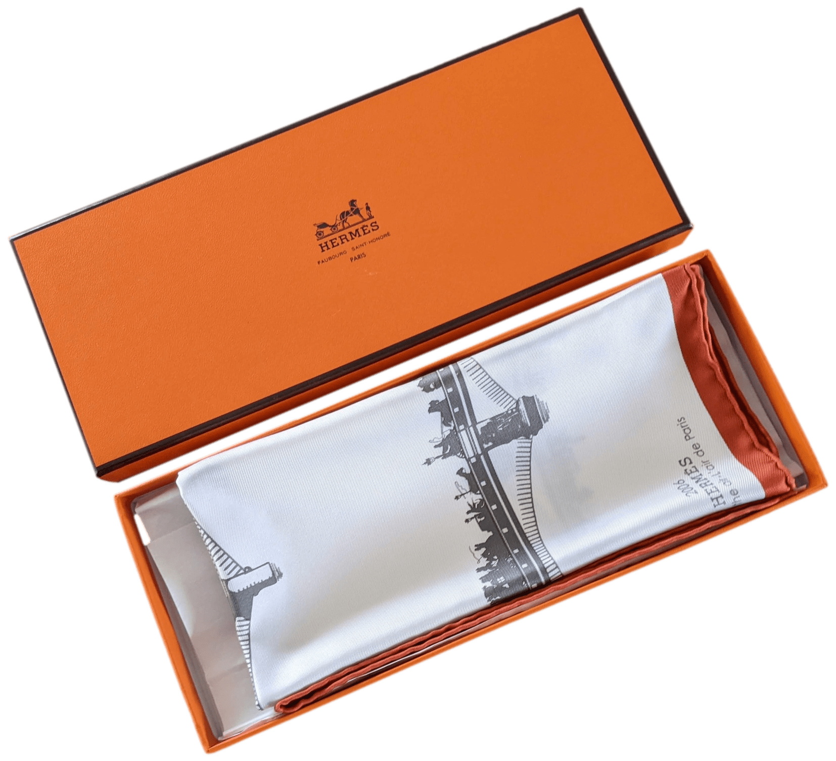HERMES PARIS IN THE AIR - PONT DE PARIS 2006 Special Issue Twill Gavroche 45 x 45 cm