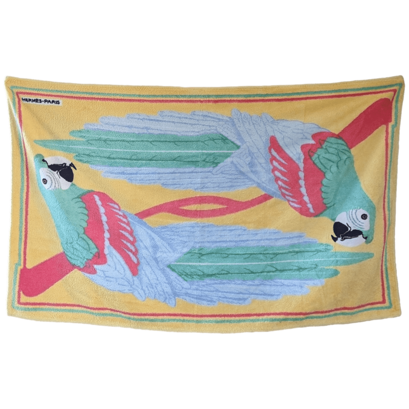 HERMES PARROTS Terry Cotton Beach Towel 90 x 150 cm