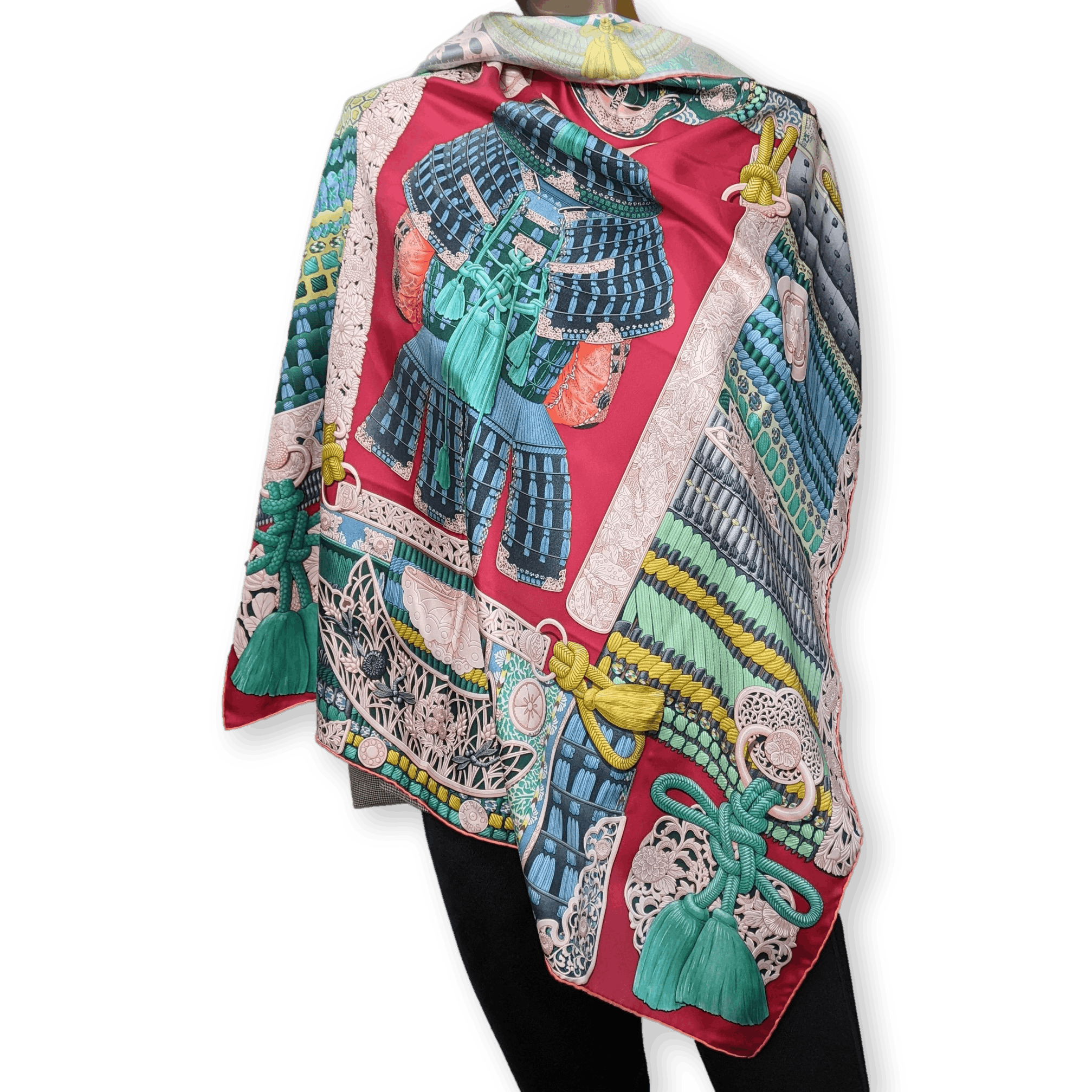 HERMES 2017 Parures de Samourais Samurais Silk Scarf 90 x 90 cm