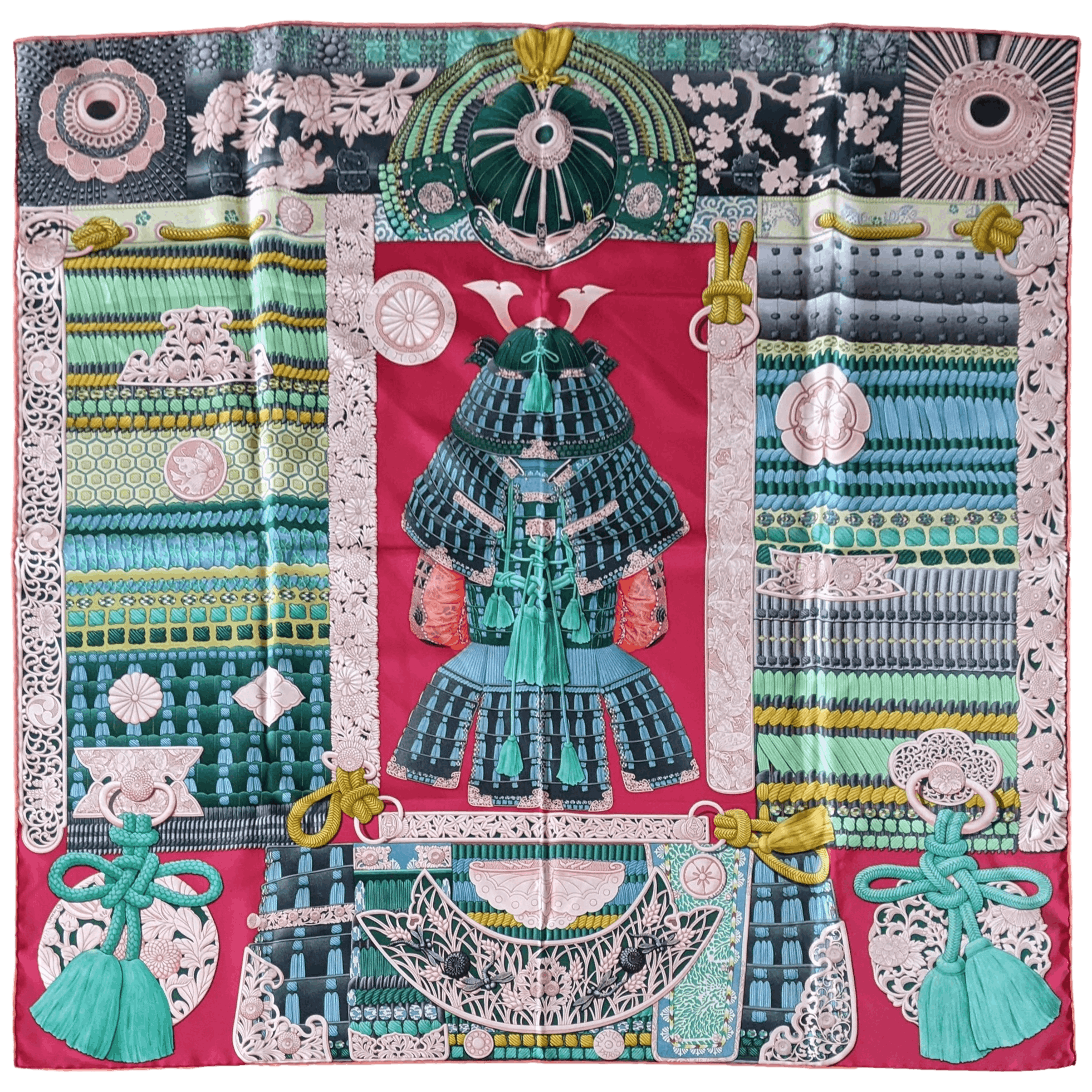 HERMES 2017 Parures de Samourais Samurais Silk Scarf 90 x 90 cm