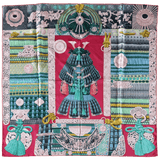 HERMES 2017 Parures de Samourais Samurais Silk Scarf 90 x 90 cm