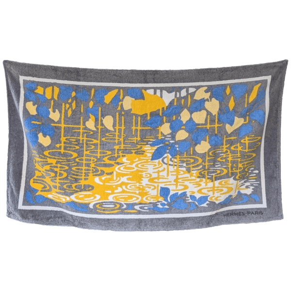 HERMES Paysages Tapis de Plage Terry Beach Towel 90 x 150 cm