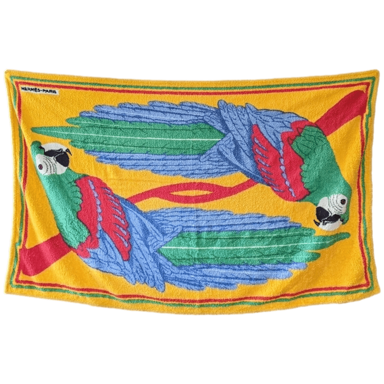 HERMES Perroquet Terry Beach Towel 90 x 150 cm