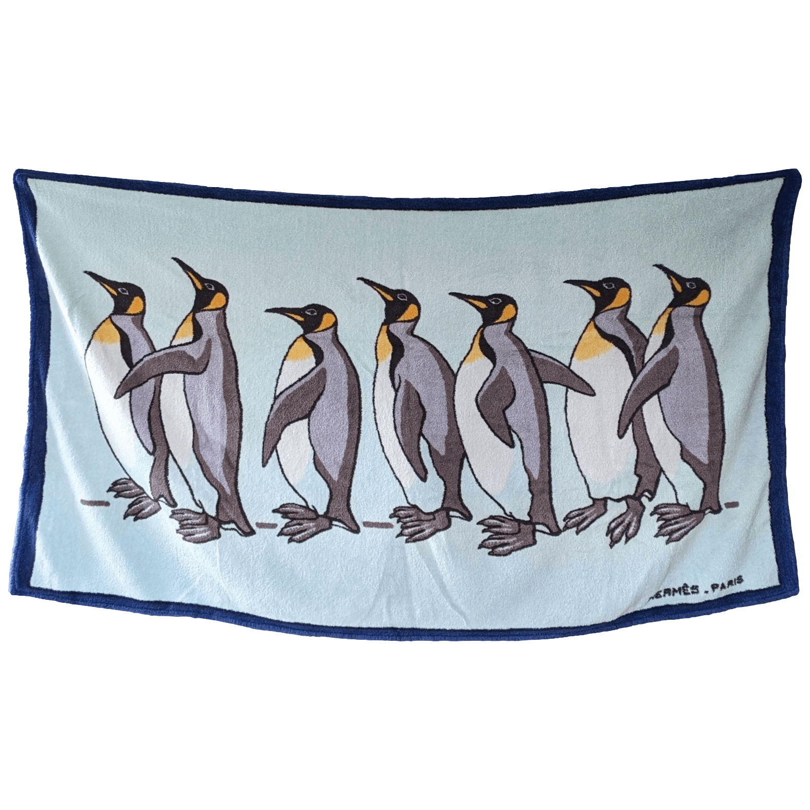 HERMES Pinguins Tapis de Plage Terry Beach Towel 90 x 150 cm