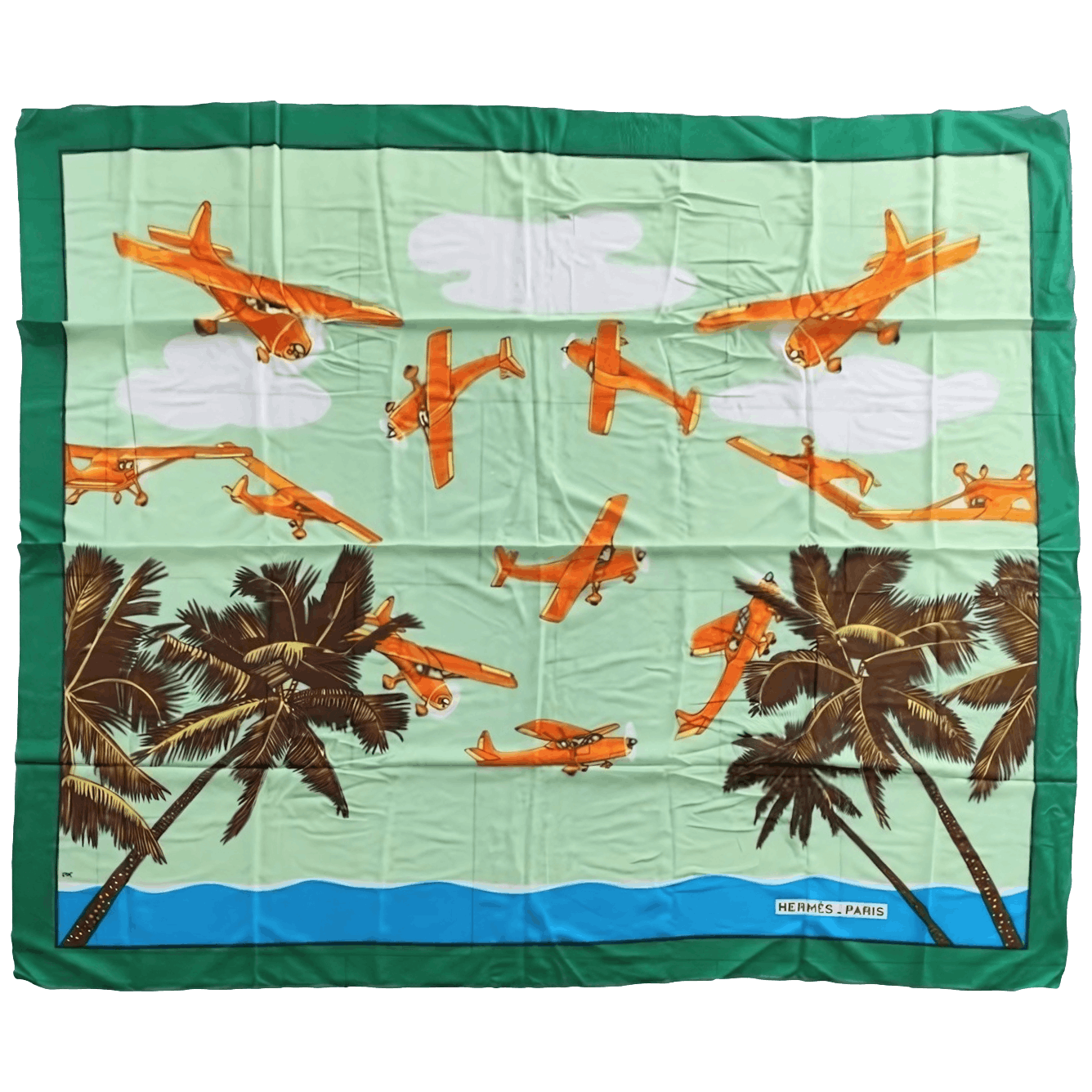 HERMES Planes cotton pareo 150 x 170 cm