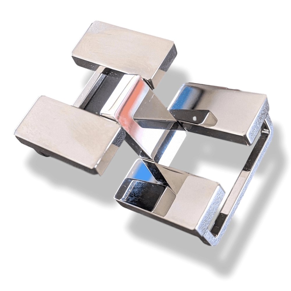 Hermes Plated silver and Palladium ARTICULEE Belt Buckle 32 mm, New with Pouch! - poupishop
