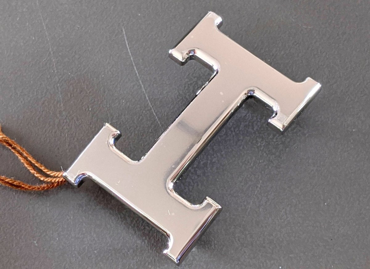 Hermes Plated Silver and Palladium BOUCLE H 24 mm Buckle, New with Tag in Pochette! - poupishop