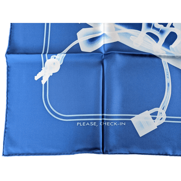 HERMES  Please Check in Twill Silk Scarf  90 x 90 cm