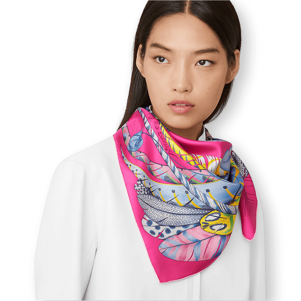 HERMES 2020 Plumes en Fete Twill Silk Scarf 90 x 90 cm, BNWTIB